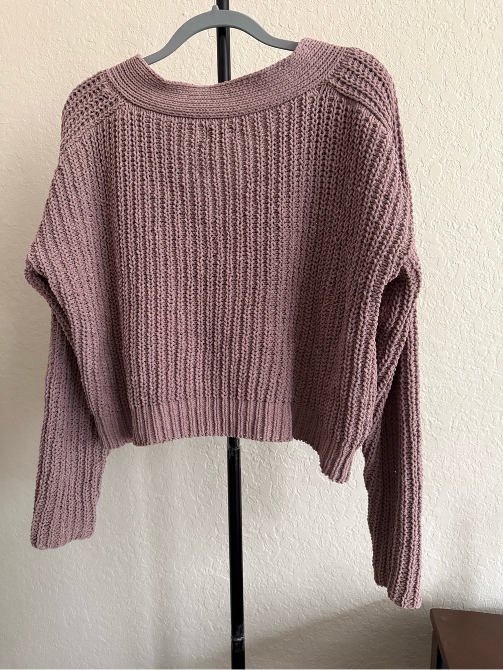 POL Chunky Chenille Knit Button Cardigan Taupe Brown Size Small - Picture 11 of 13